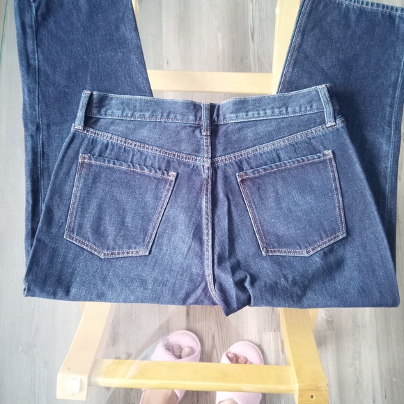 Old Navy Dark Blue Women's Straight Leg Jeans - Picture 3 of 5